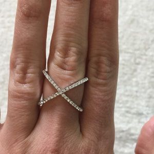 BaubleBar Sterling Silver X Ring